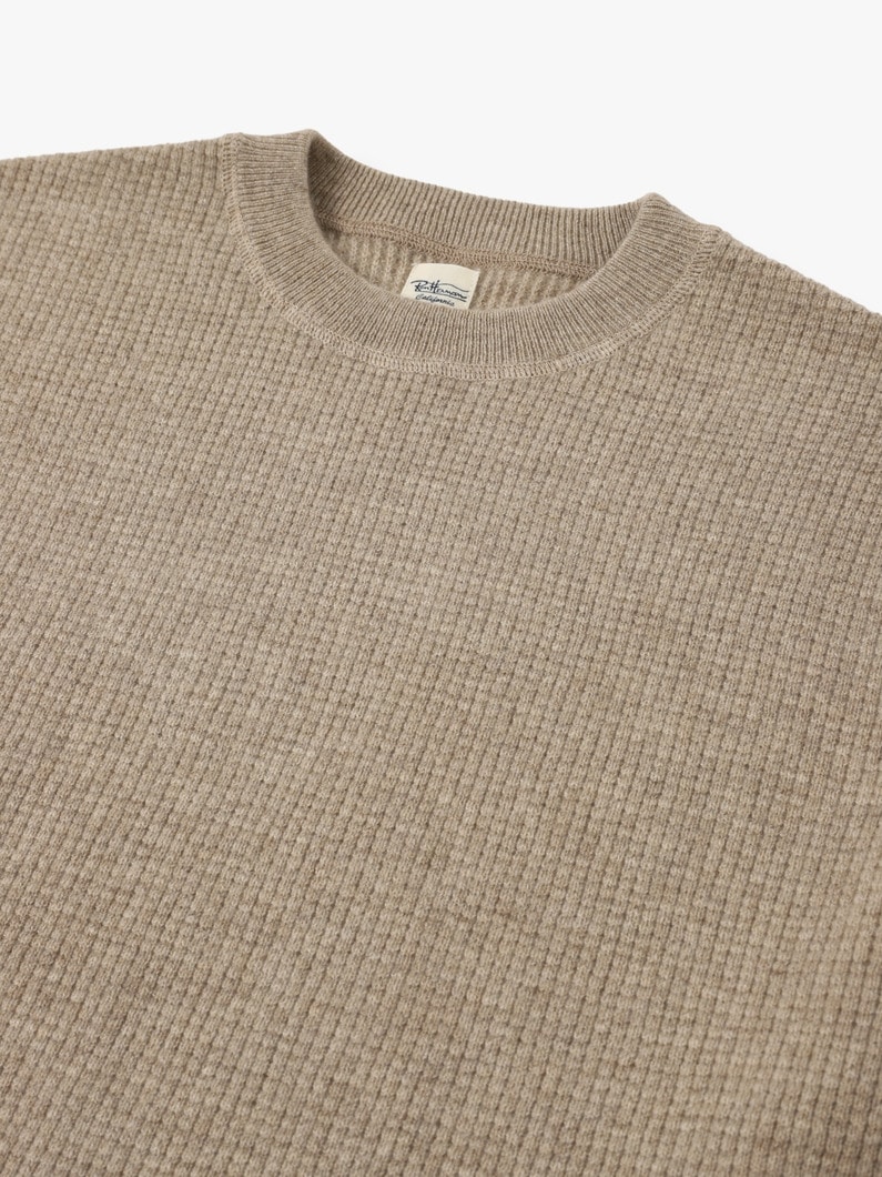 Cashmere Waffle Knit Pullover 詳細画像 beige 4
