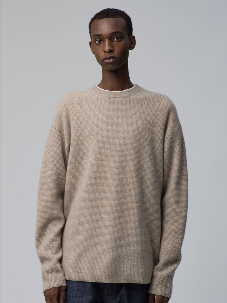 Cashmere Waffle Knit Pullover 詳細画像 light beige 1