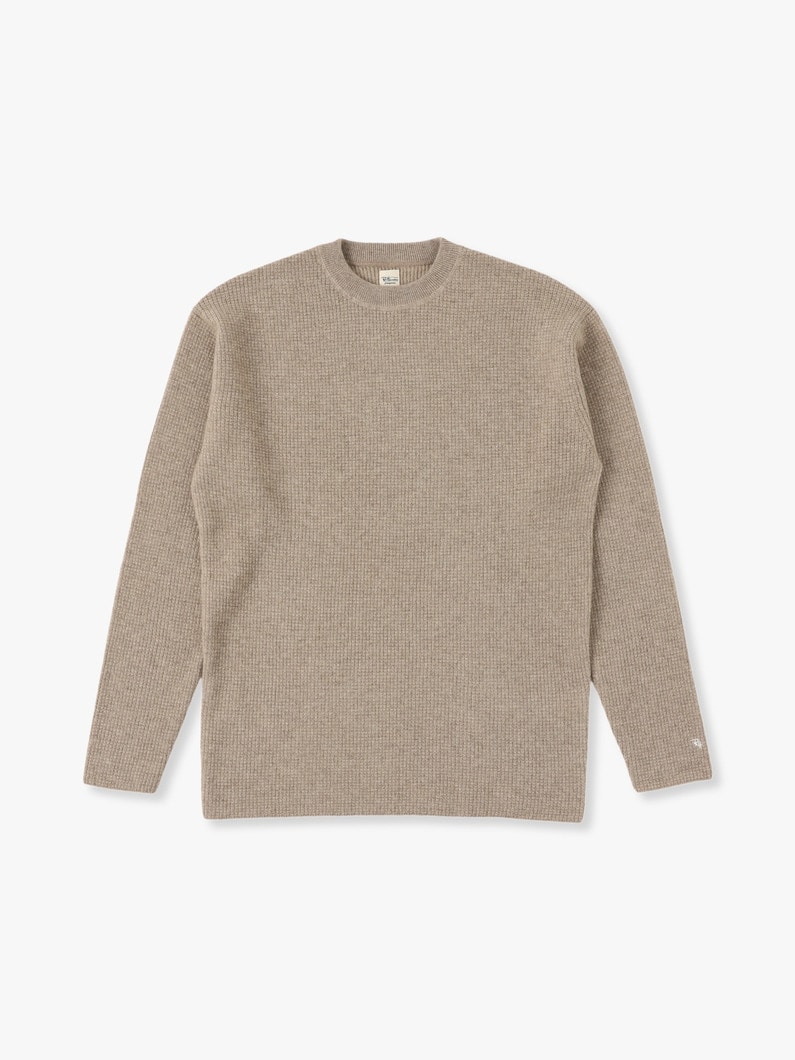 Cashmere Waffle Knit Pullover 詳細画像 light beige 2