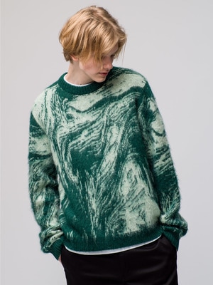 Jacquard Knitted Sweater 詳細画像 green