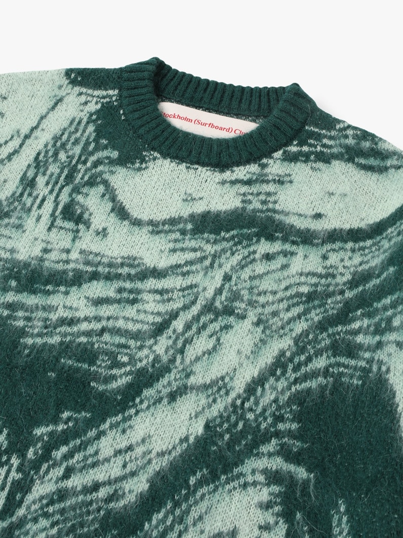 Jacquard Knitted Sweater 詳細画像 green 4