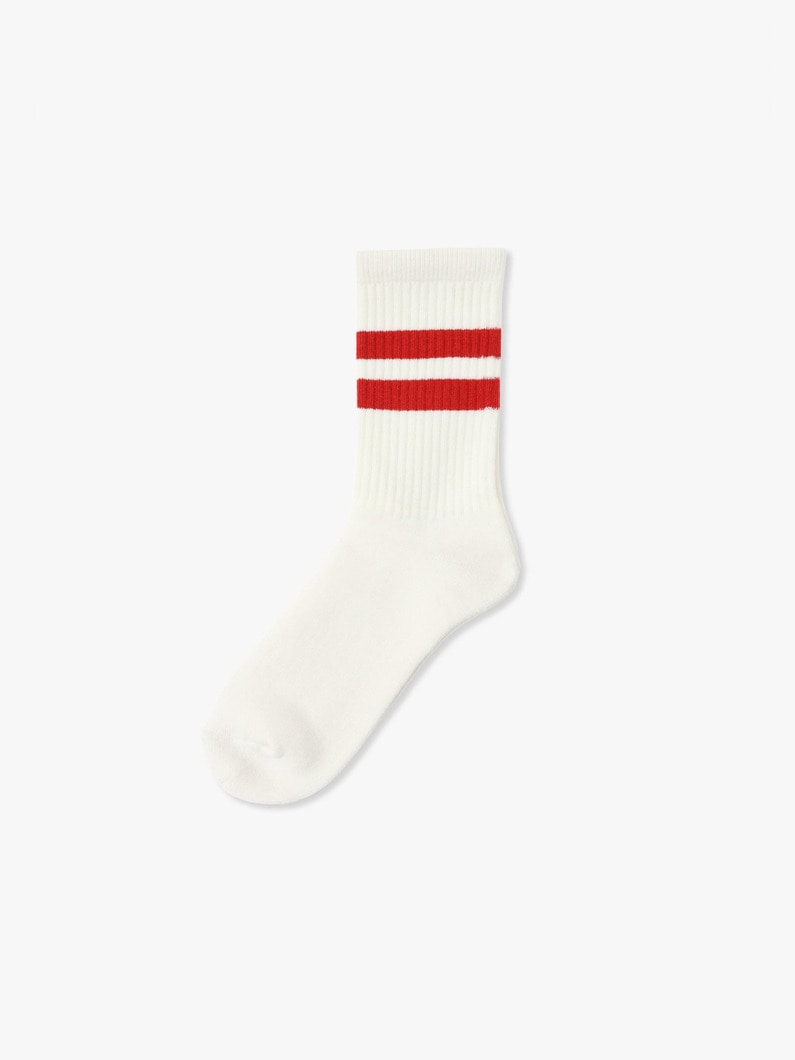 Line Socks (red/yellow/green/blue/navy/black) 詳細画像 red 1