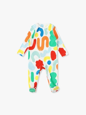 Abstract Smile Print Rompers ＆ Coverall Set 詳細画像 multi