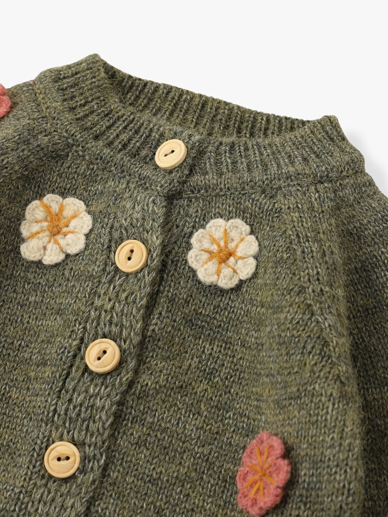 Crochet Flower Cardigan Set 詳細画像 gray 4