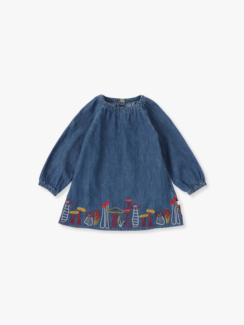 Embroidery Denim Dress 詳細画像 blue 1