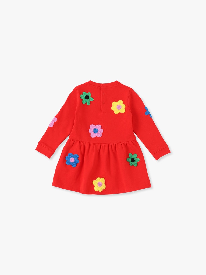 Flower Embroidery Fleece Dress 詳細画像 red 2
