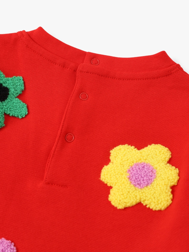 Flower Embroidery Fleece Dress 詳細画像 red 5