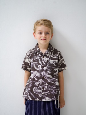 Aloha Print Shirt 詳細画像 dark brown