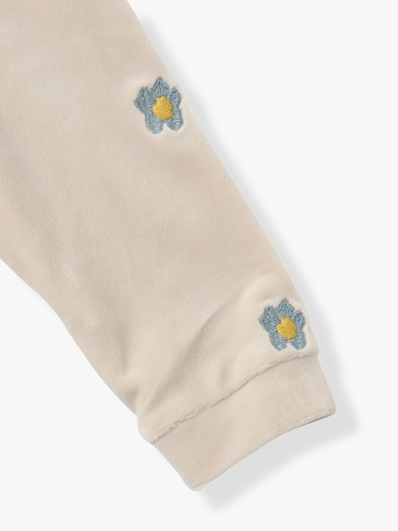 Daisy Embroidery Velour Fleece Sweat Shirt 詳細画像 cream 4