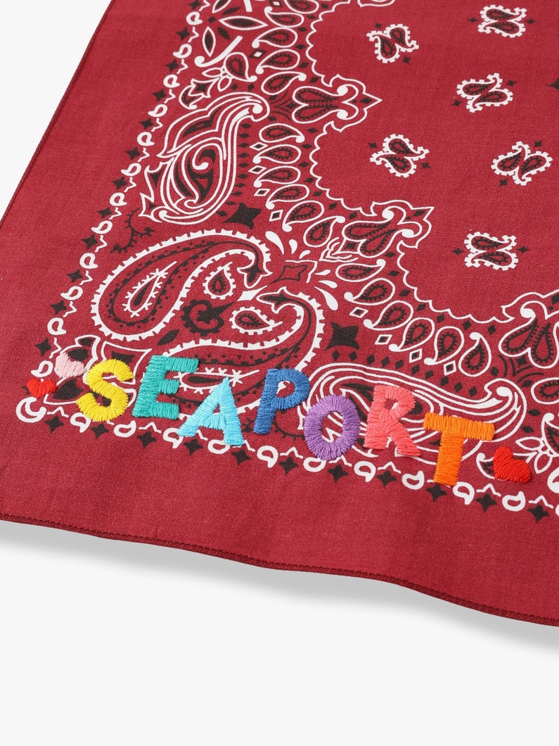 Embroidery Bandana (SEAPORT) 詳細画像 burgundy 3