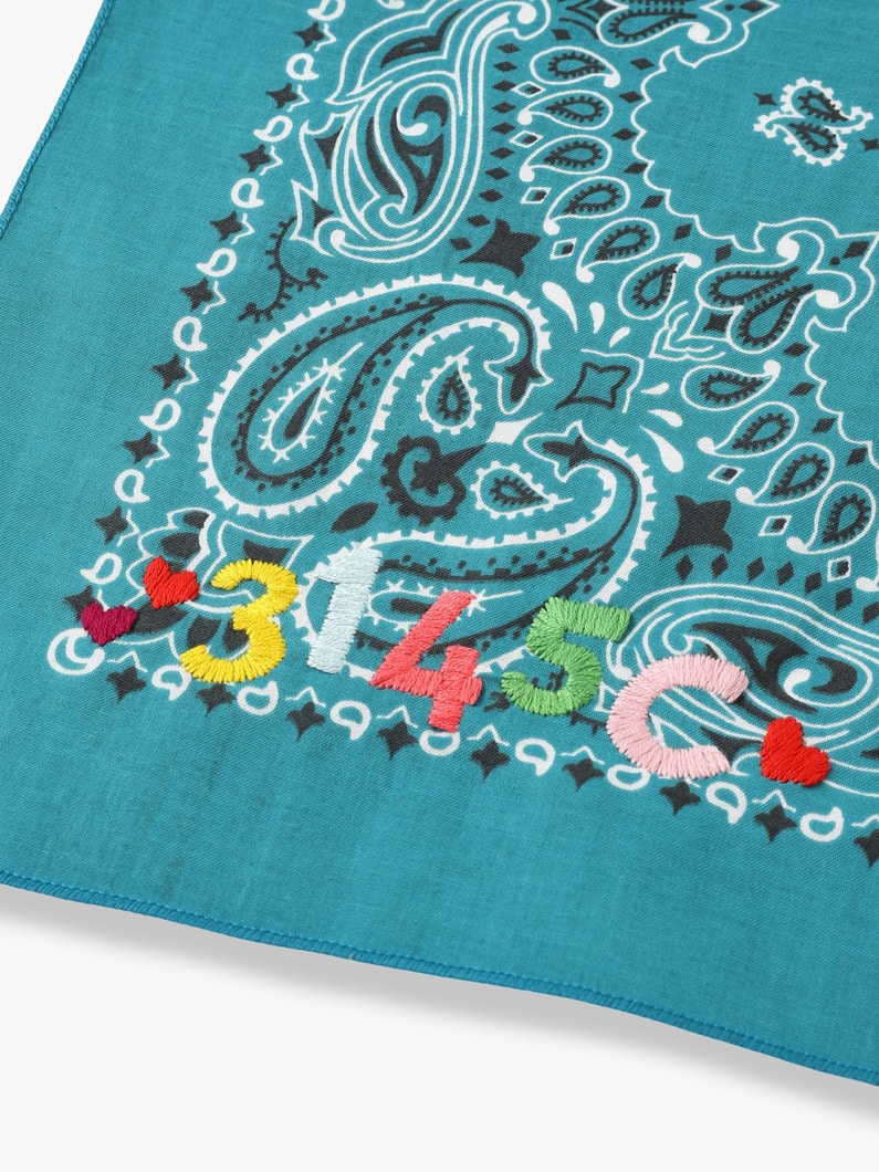 Embroidery Bandana (3145C) 詳細画像 turquoise 3