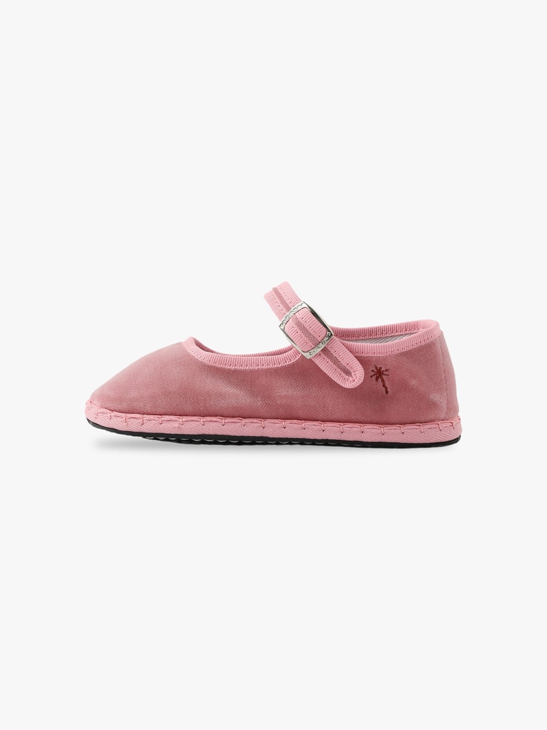 Velvet Mary Jane Flat Shoes 詳細画像 pink 4