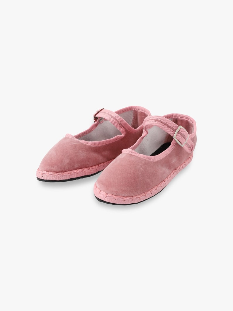 Velvet Mary Jane Flat Shoes 詳細画像 pink 3