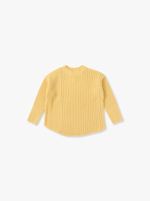 Cable Mix Knit Top 詳細画像 yellow