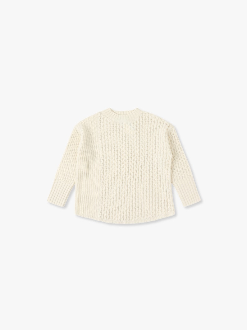 Cable Mix Knit Top 詳細画像 ivory 1