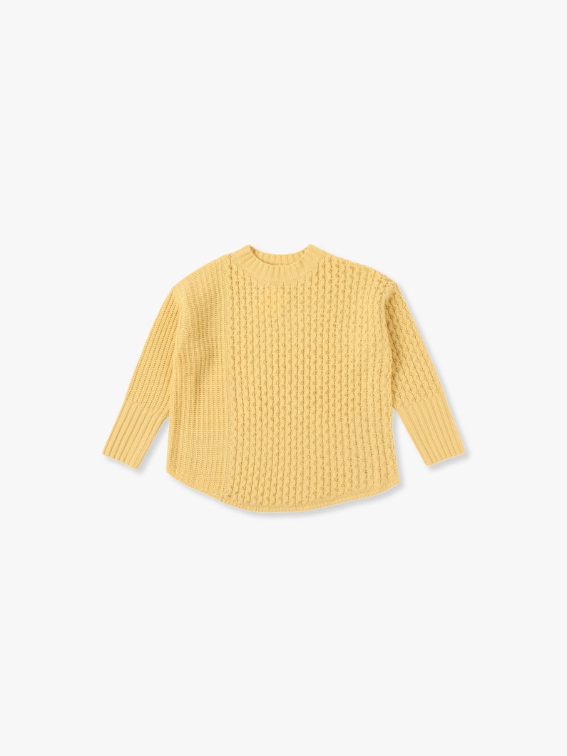 Cable Mix Knit Top 詳細画像 yellow 1