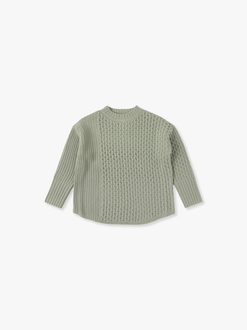Cable Mix Knit Top 詳細画像 light green 1