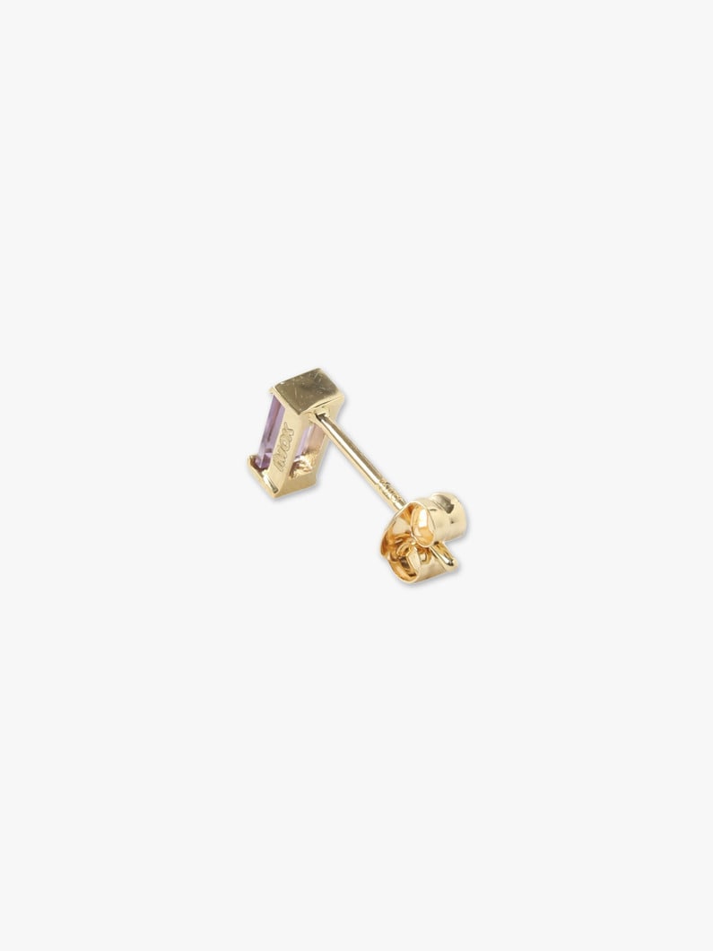 18K Birthstone Pierced Earring (February / Amethyst) 詳細画像 yellow gold 2