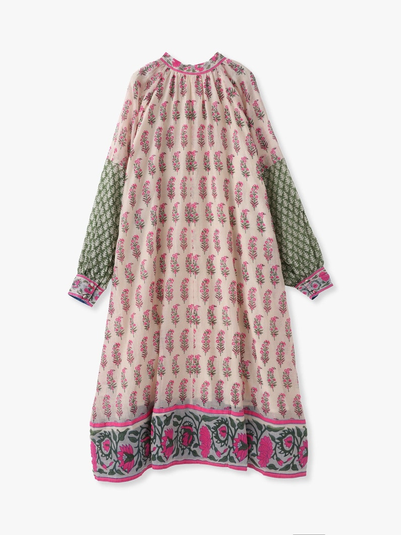 Cotton Silk Phool Print Yukari Dress 詳細画像 pink 5