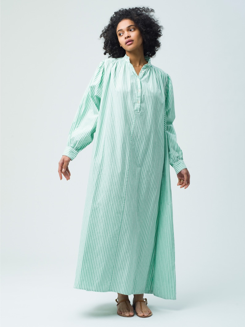 Stripe Kaftan Dress (green/navy) 詳細画像 green 1
