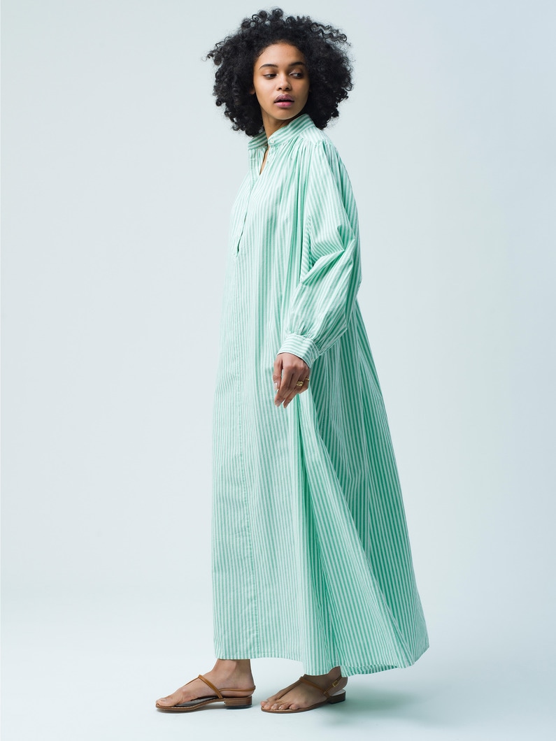Stripe Kaftan Dress (green/navy) 詳細画像 green 2