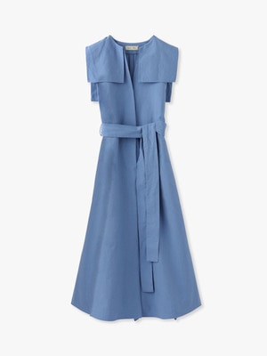 Botanical Cotton Linen Dress 詳細画像 light blue