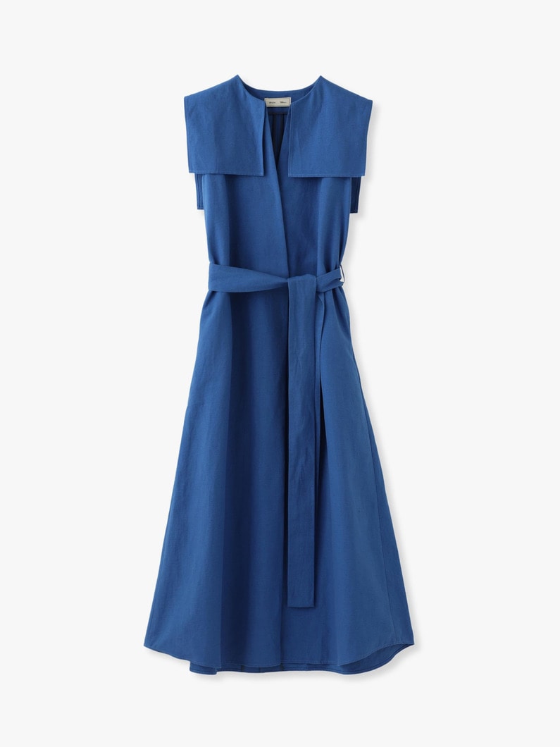 Botanical Cotton Linen Dress 詳細画像 blue 3