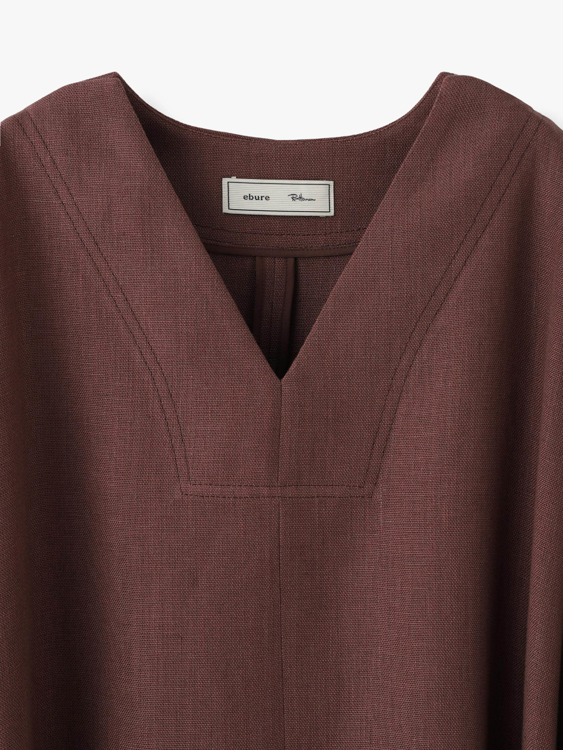 ロンハーマン ebure ボタニカルミディアムリネン カフタンワンピース 