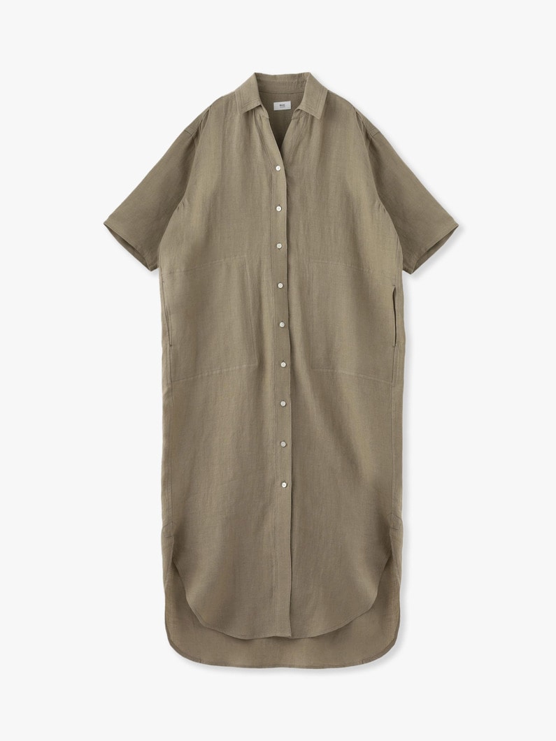 Linen Shirt Dress 詳細画像 beige 3