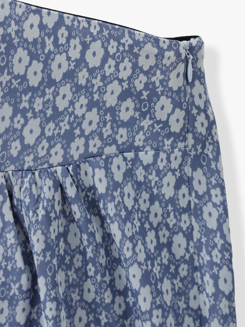 Flower Print Gather Skirt 詳細画像 blue 4