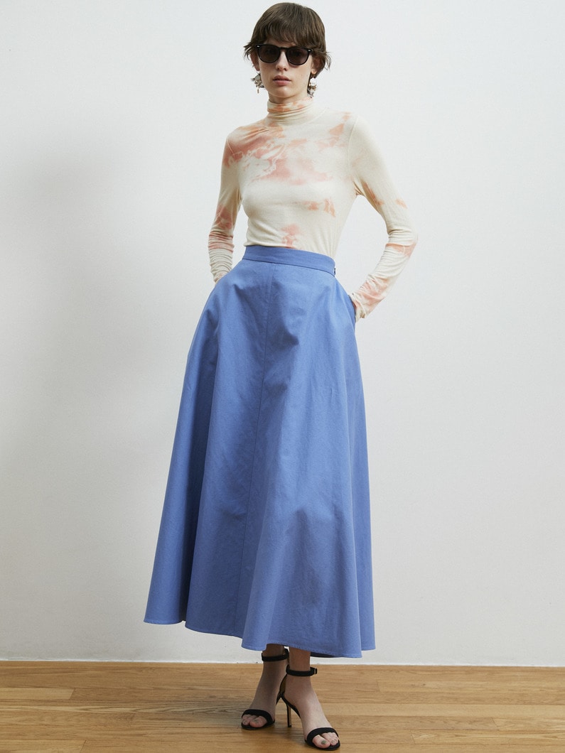 Botanical Cotton Linen Skirt 詳細画像 light blue 1
