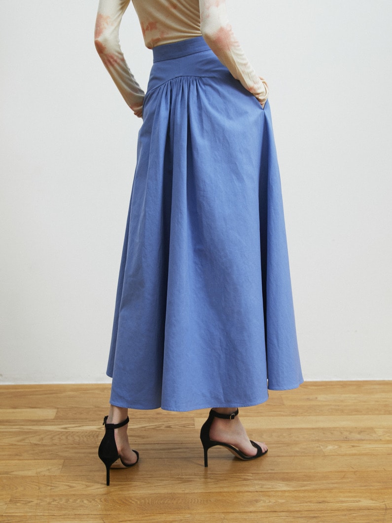 Botanical Cotton Linen Skirt 詳細画像 light blue 2