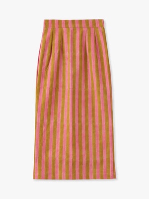 Canvas Thick Striped Pencil Skirt 詳細画像 pink