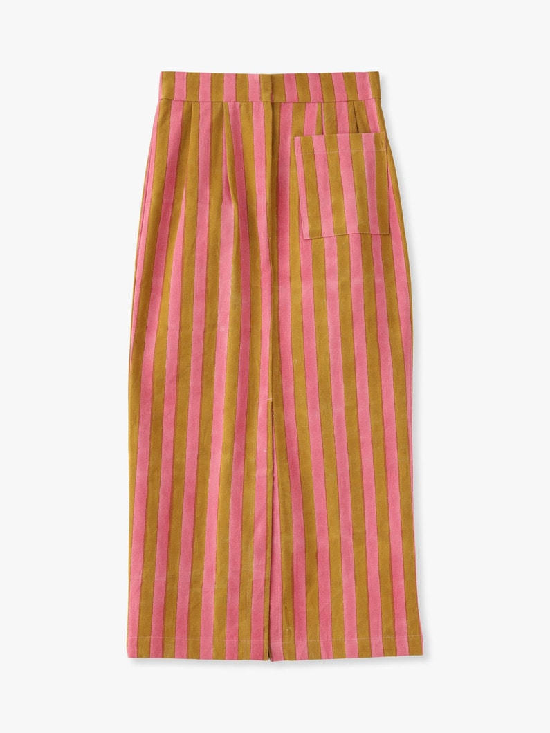 Canvas Thick Striped Pencil Skirt 詳細画像 pink 2