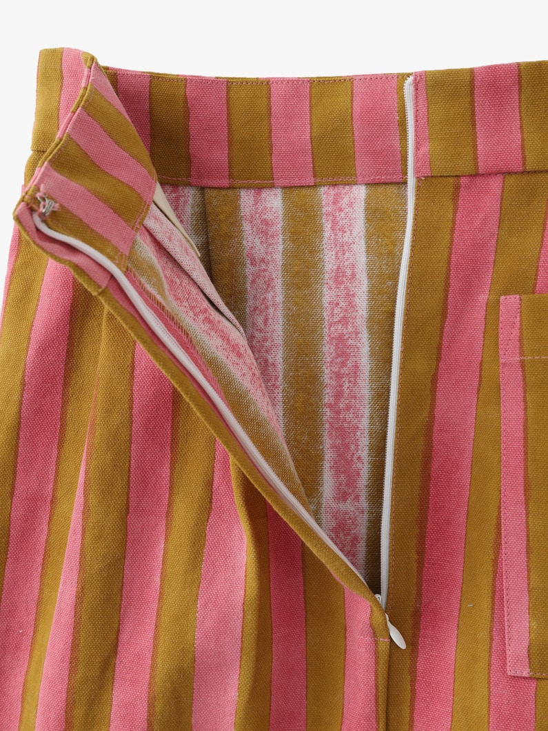 Canvas Thick Striped Pencil Skirt 詳細画像 pink 4