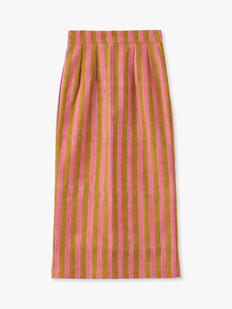 Canvas Thick Striped Pencil Skirt 詳細画像 pink 1