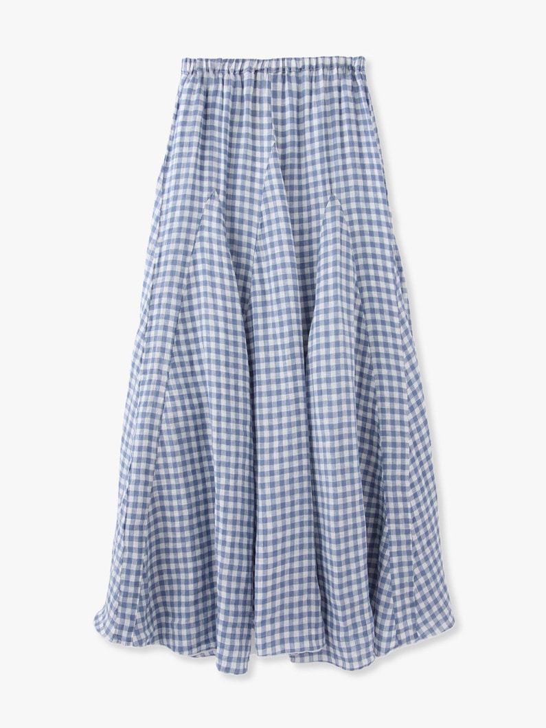 Lily Linen Checked Skirt  詳細画像 blue 3