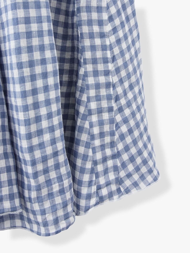 Lily Linen Checked Skirt  詳細画像 blue 5