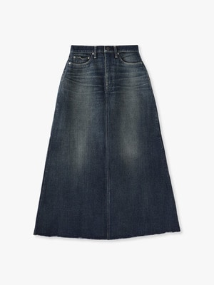 Denim Maxi Skirt 詳細画像 aging blue