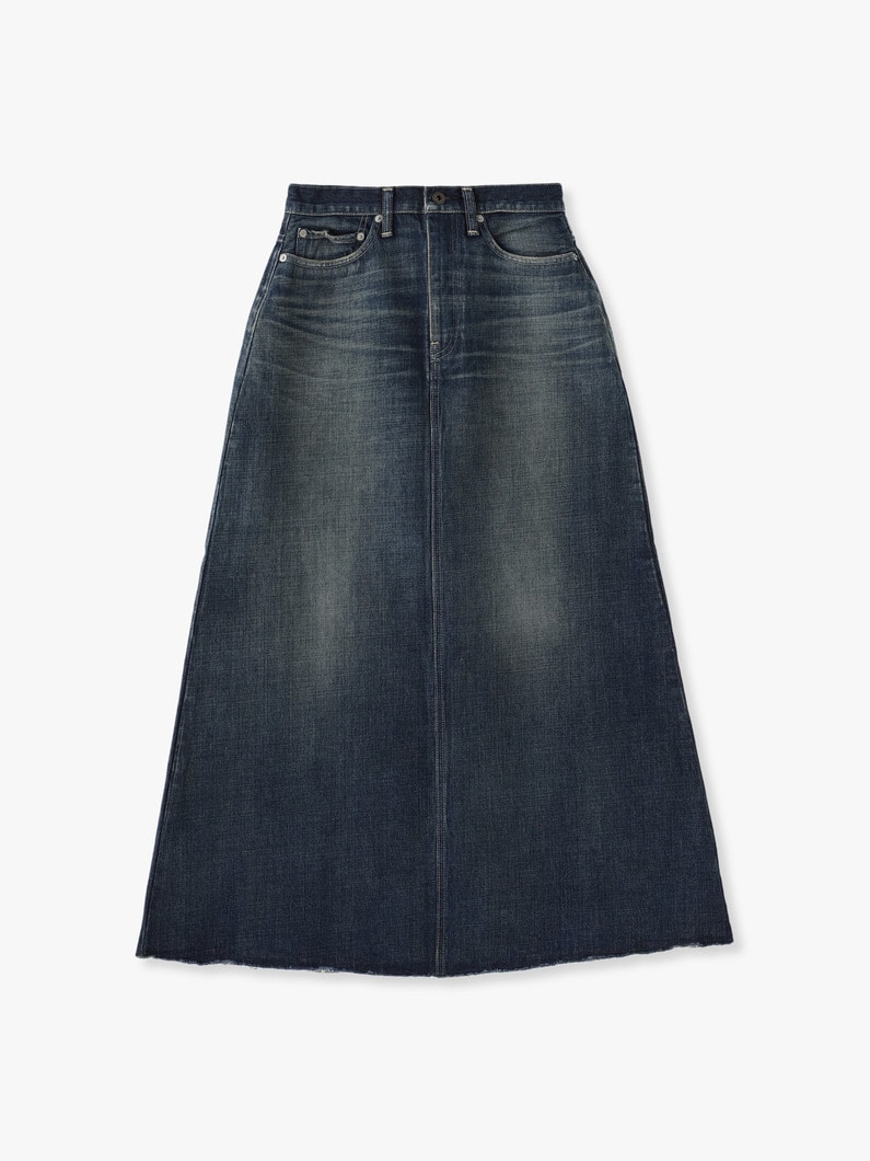Denim Maxi Skirt 詳細画像 aging blue 1