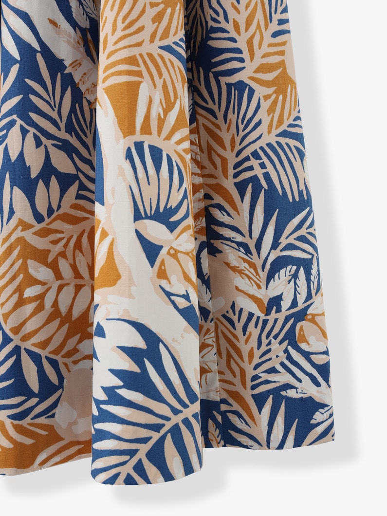 Sea Leaf Print Maxi Skirt 詳細画像 blue 5
