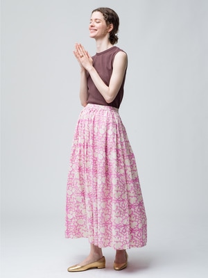 Nila Print Gather Skirt 詳細画像 pink