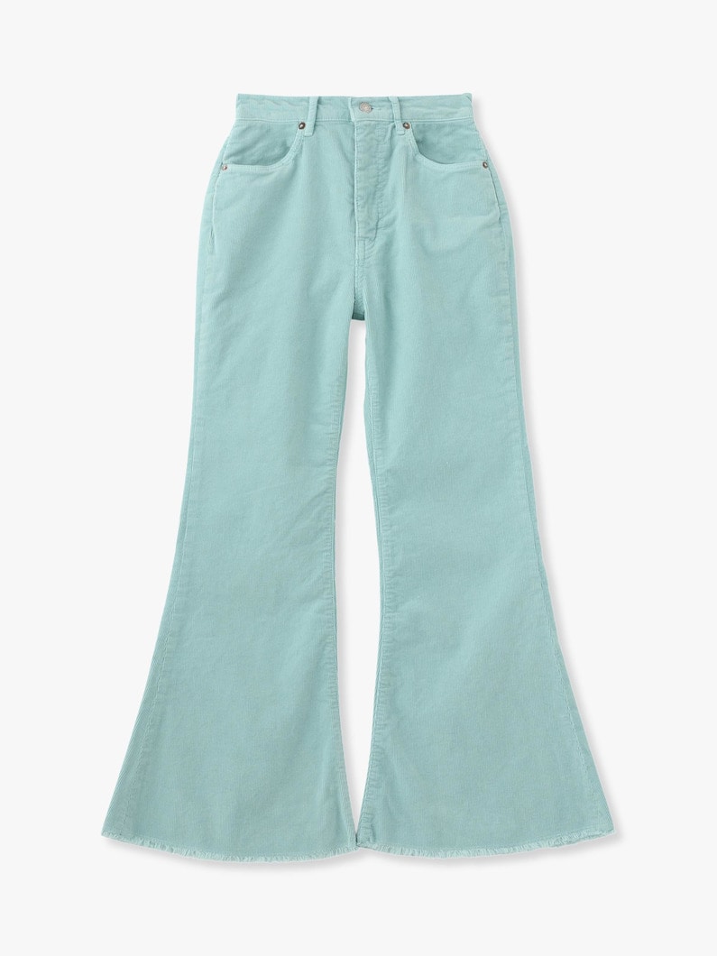 Flare Stretch Corduroy Pants (white/beige/light green/light blue) 詳細画像 light green 3