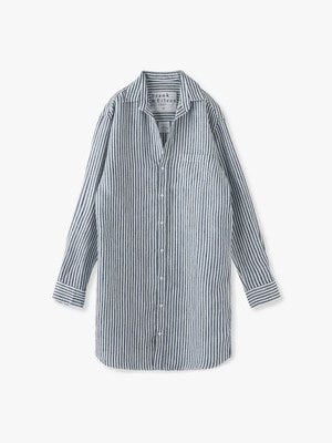 Mary Italian Linen Striped Shirt 詳細画像 blue