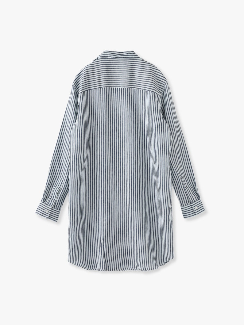 Mary Italian Linen Striped Shirt 詳細画像 blue 2