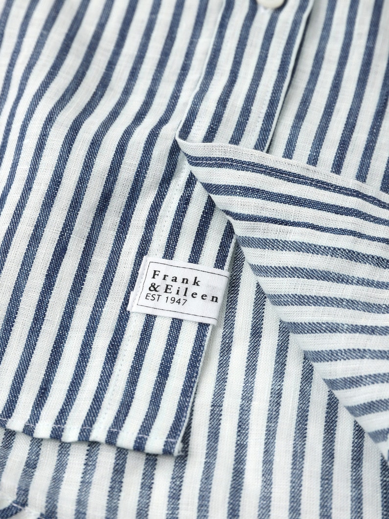 Mary Italian Linen Striped Shirt 詳細画像 blue 6