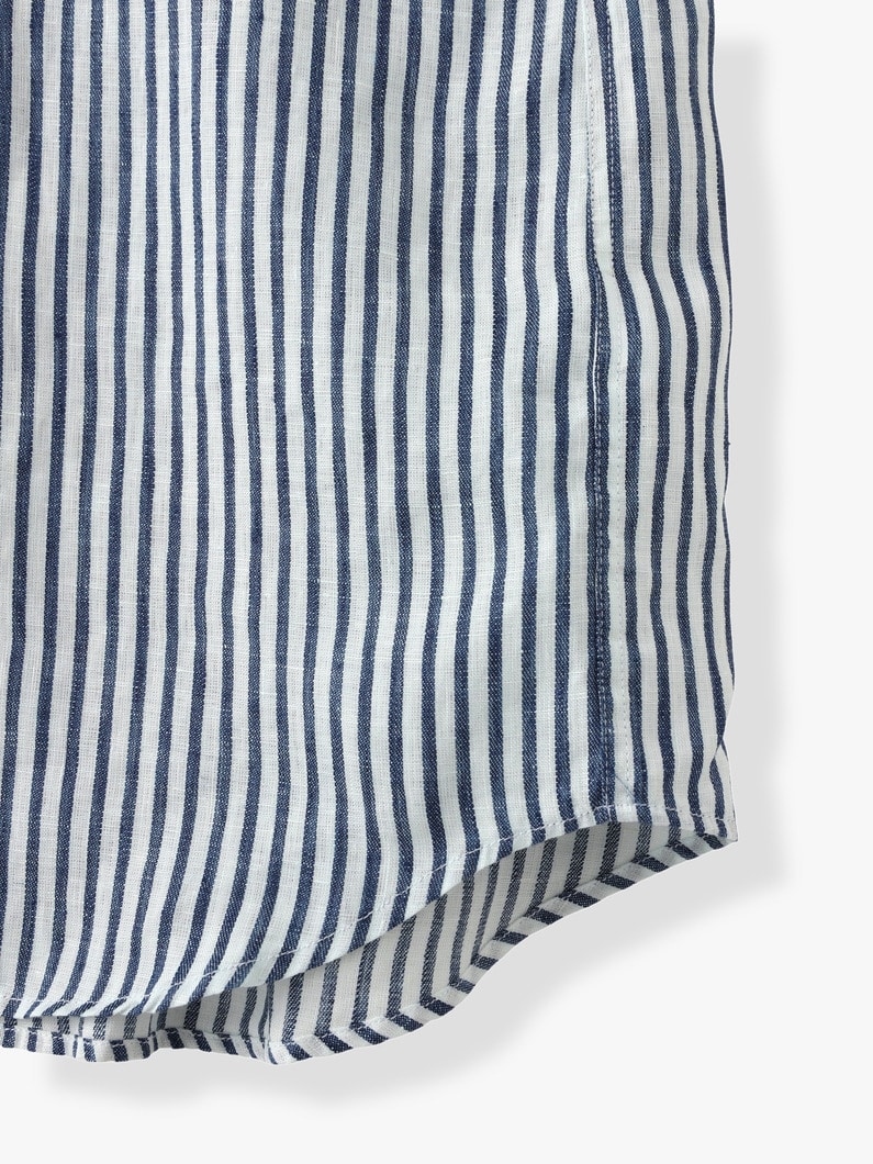 Mary Italian Linen Striped Shirt 詳細画像 blue 7