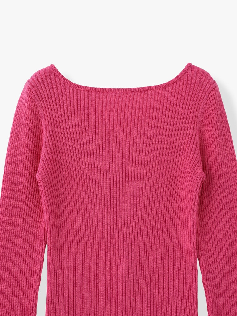 Heart Neck Knit Pullover 詳細画像 pink 5