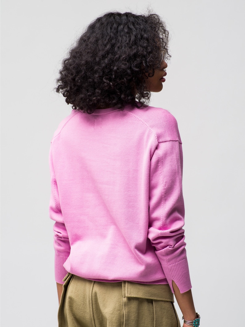 Corcoran Cotton V Neck Pullover 詳細画像 pink 2
