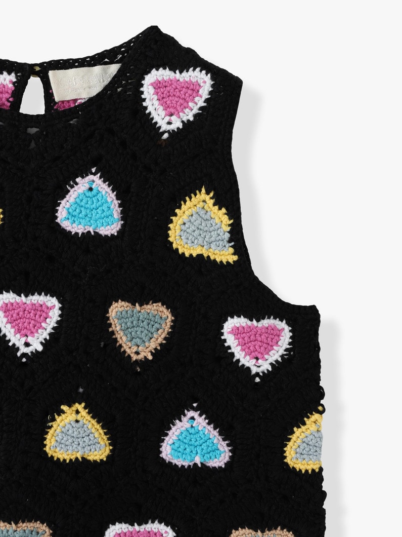 Heart Crochet Top 詳細画像 black 5